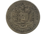VENEZUELA 2 BOLIVARES ARGENT 1936 TB (KM23)