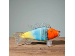 Statuette poisson allongé verre 17x31x6cm