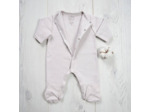 Pyjama coton bio polaire taupe 12 mois
