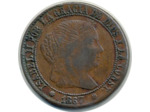 ESPAGNE 2-1/2 CENTIMOS 1867 OM (étoiles 8 pointes) ISABEL II TB+ (W634.1)