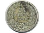 PAYS-BAS 25 CENTS 1906 WILHELMINA I TB+ (W120.2)
