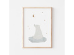 Affiche Enfant encadrée, Ours Polaire Nuit