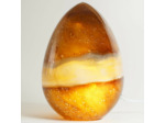 Lampe oeuf ambre verre 21x21x30cm