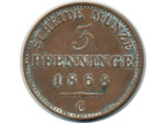ALLEMAGNE PRUSSE 3 PFENNIG 1868 C TTB (W482)