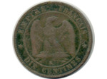 FRANCE 10 CENTIMES NAPOLEON III 1855 K ancre TB+(G248)