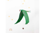 Mobile artisanal en bois - Perroquet Ara Vert