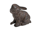 Lapin décoratif en fonte marron 12x6x12cm