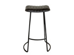 Tabouret en cuir avec pieds fer 50x43x76cm