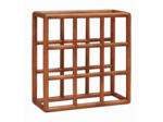 Rangement bouteilles 9 compartiments bois Jakarta 37x16x37cm
