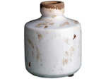 Vase Bouteille En Céramique Craquelée Blanc Rustique 14x11cm