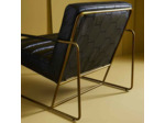 Fauteuil cuir noir Maranello 71x66x83cm