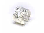 Bague Ajustable Argent Femme Entrelacé