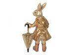 Statuette décorative lapin parapluie 20x12x33cm