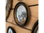 Petit miroir convexe noir doré 19cm