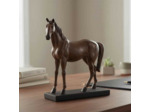 Statuette cheval résine marron 27x8x28cm
