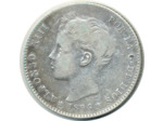 ESPAGNE 1 PESETA 1896 PGV ALFONSO XIII TB+ (W706)