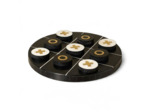 Jeu Morpion OXO Résine Laiton Blanc et Noir 26x4cm