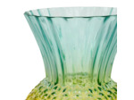 Vase Ananas Victoria en Verre Turquoise et Jaune Style Riviera 20x27cm
