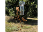 Pluviomètre oiseaux fer 18x6x100cm
