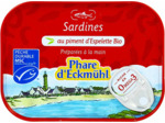 Sardines h. olive piment Espelette 135g Phare d Eckmühl