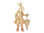 Statuette décorative lapin parapluie 20x12x33cm