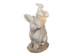 Figurine lapin marron beige céramique 27x18x43cm