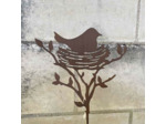 Tuteur déco oiseau dans son nid 30x72cm