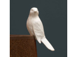 Canari Décoratif en Porcelaine Blanche 13x4cm