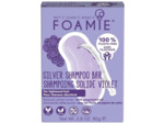 Foamie Shampoing solide déjaunissant pour cheveux blonds à l'huile de pépins de raisin, shampoing bleu sans sulfate et sans plastique 100% vegan 80g Pépins de Raisin pour Cheveux Blonds