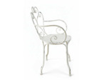 Fauteuil jardin blanc patiné fer 59x51x89cm