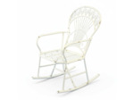 Rocking chair fer blanc 60x79x104cm
