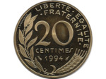 FRANCE 20 CENTIMES LAGRIFFOUL 1994 BE