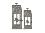 Ensemble 2 lanternes Birdy 15x15x41cm