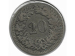 SUISSE 20 RAPPEN 1850 BB TB+