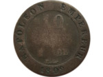 FRANCE 10 CENTIMES NAPOLEON Ier 1809 BB (Strasbourg) B+ 1gr80