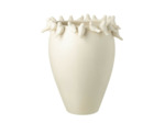 Vase céramique aux oiseaux blanc 40x40x50cm
