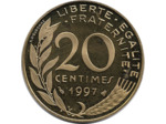 FRANCE 20 CENTIMES LAGRIFFOUL 1997 BE