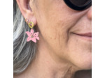 Boucles d'oreilles lys rose