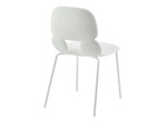 Chaise polyuréthane CYRUS blanche, structure acier laqué blanc