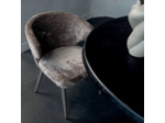 Fauteuil salle à manger tissu gris Ares Mocca 60x60x85cm