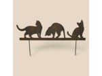 Silhouette déco jardin Chats 60x19cm