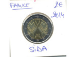FRANCE 2014 2 EURO COMMEMORATIVE SIDA SIDACTION