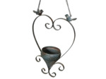 Mangeoire cœur oiseau à suspendre 26x13x78cm