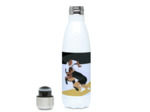 Gourde isotherme "Rugby noir et jaune" - Personnalisable