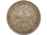 FRANCE 5 FRANCS CERES 1870 A (Paris) TTB