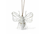 Suspension abeille blanc doré 15x4x13cm