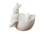 Coquetier lapin blanc dolomite 8x6x8cm