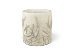 Pot de fleurs pierre tige de blé beige vert 13x13cm