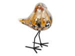 Oiseau décoratif verre brun 12x8x15cm