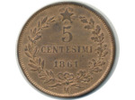 ITALIE 5 CENTESIMI 1861 M VITTORIO EMANUELE II SUP (W3.2)